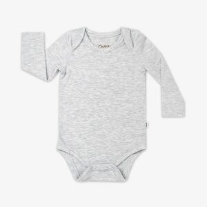 Little Sleepies Light Heather Grey Long Sleeve Bodysuit, Size 12-18 Months